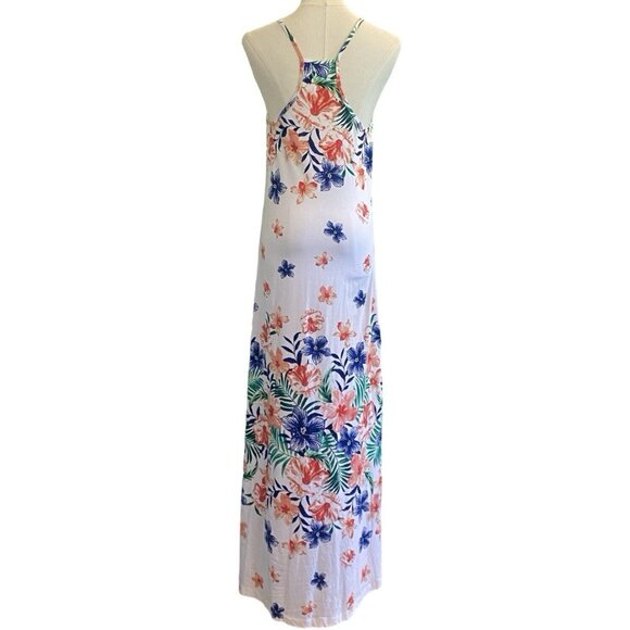 Tommy Bahama Spaghetti Strap Dress Racerback Cotton Floral Maxi Dress Size Small - Picture 3 of 5